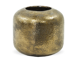 Okrągły kamionkowy wazon w kolorze złotym 23cm x 23cm