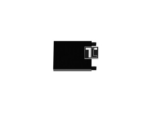 Końcówka do karniszy TOP-LINE w kolorze czarny połysk - logo czarno białe (2 sztuki)